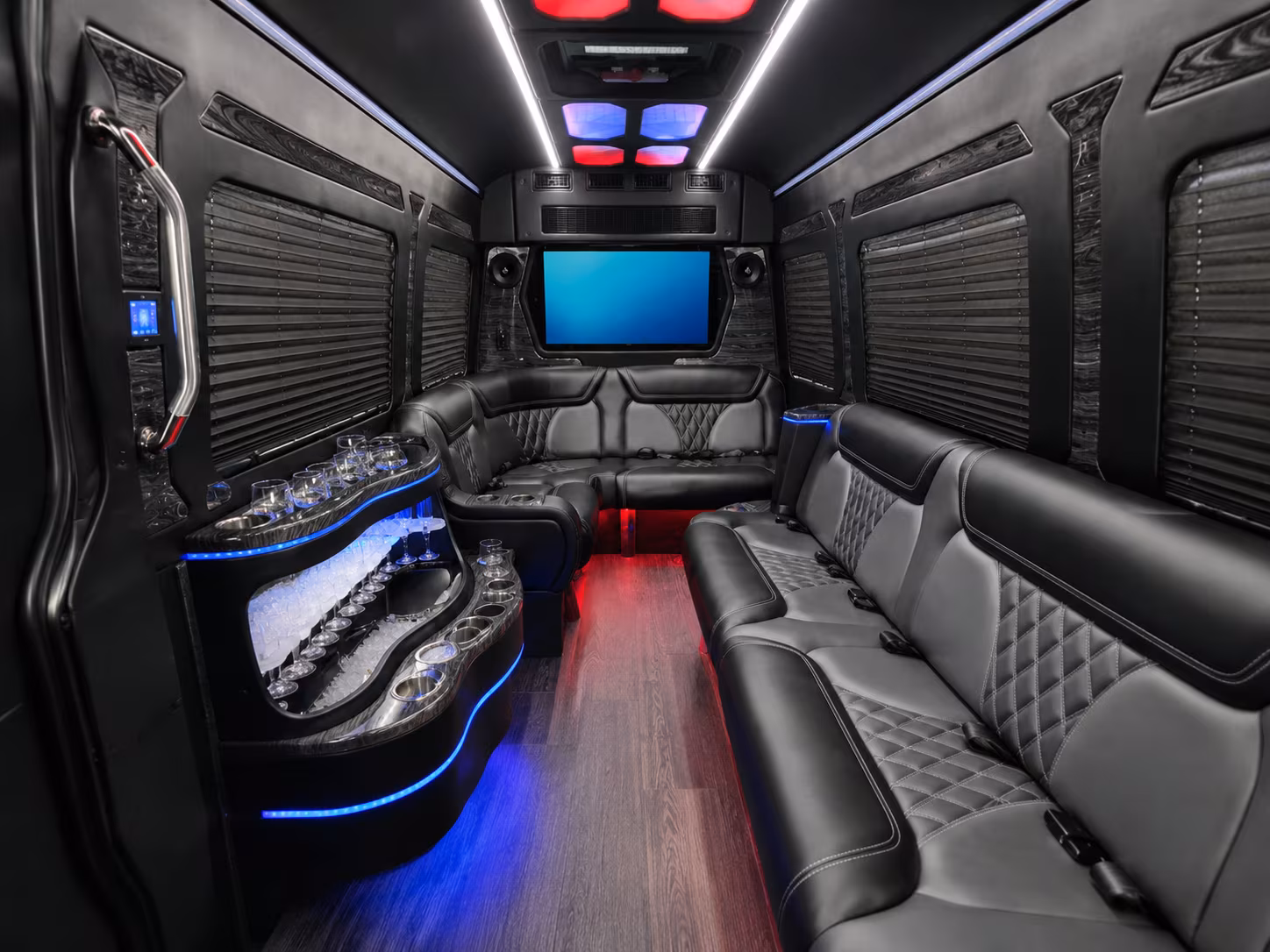 carlsbad 40 passenger party bus inside