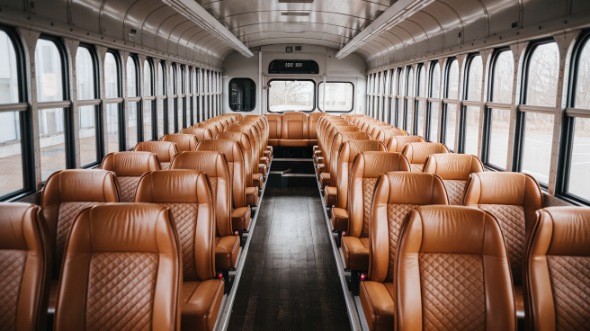 school bus rental interior vista